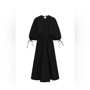 Zara ZW COLLECTION RUCHED POPLIN DRESS BLACK 0/8678/325